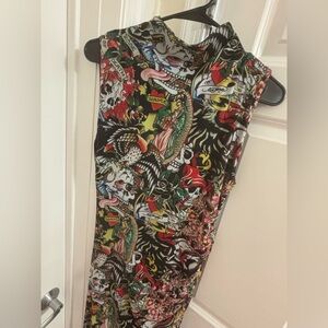 Ed Hardy Tattoo Mesh Midi Dress